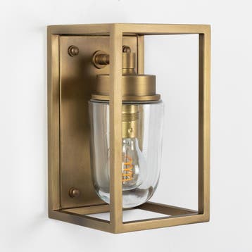 Strak & modern Wandlamp In-Outdoor Fitzroy Antiek Messing, Verzenden