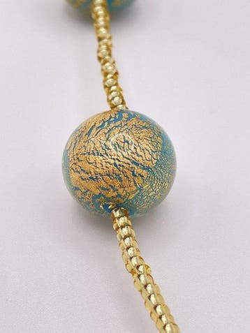 24 karaat - Murano-glas, Geel goud - Halsketting -