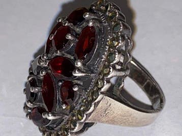 Sans prix de réserve - Bague Argent Grenat, Nieuw