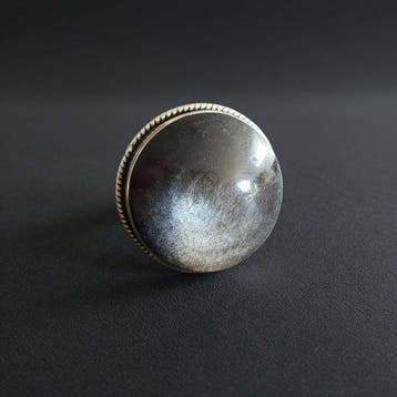 Ring van zilveren obsidiaan uit Mexico. Montage op 925, Antiquités & Art, Curiosités & Brocante