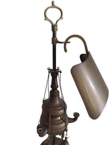 Eclectisme Prachtige en zeldzame oude olielamp - 55 cm