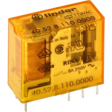 Finder 40.52 Relais PCB 8A 110VAC 2CO AgNi -, Verzenden