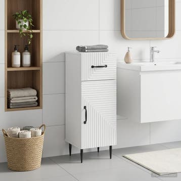vidaXL Badkamer Opbergkast HAARLEM Hoogglans Wit 30 x 31 x, Verzenden, Nieuw