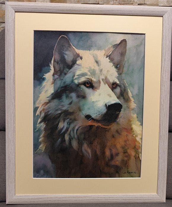 Davor Ivkovi (1965) - Wolf, Antiquités & Art, Art | Peinture | Classique