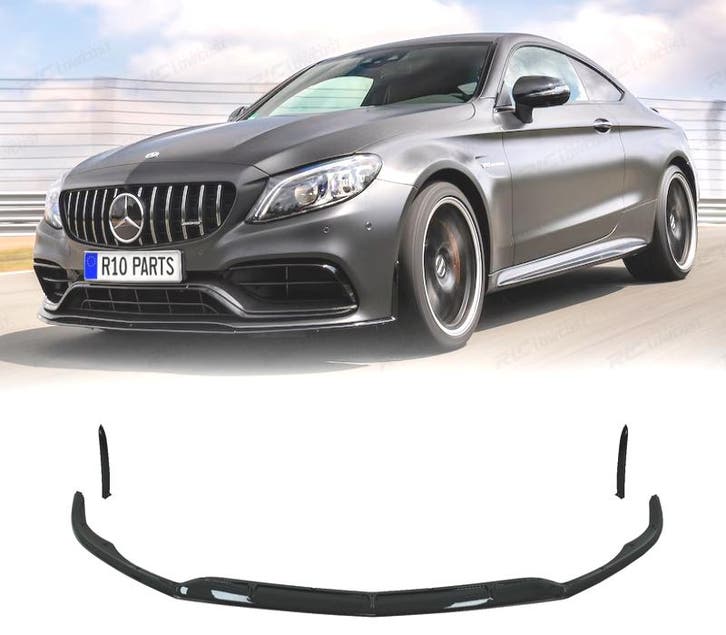 SPOILER LIP MERCEDES W205 C205 15-21 LOOK AMG C63 NOIR BRILL, Auto-onderdelen, Carrosserie, Verzenden
