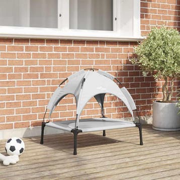 vidaXL Hondenbed 63 x 49,5 x 60 cm Staal Zilvergrijs, Verzenden, Nieuw