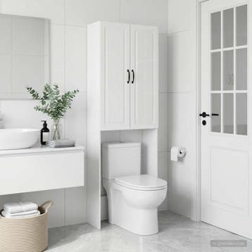 vidaXL Toiletkast UTRECHT Hoogglans Wit 66 x 25,5 x 190 cm, Verzenden, Nieuw