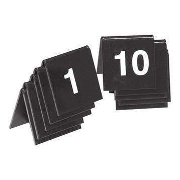 Tafelnummer | 1 t/m 10 | Kunststof | Zwart | 2-zijdig |, Verzenden, Nieuw in verpakking
