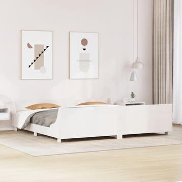 vidaXL Bedframe zonder matras massief grenenhout wit 180x200, Verzenden, Nieuw