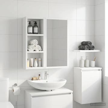 vidaXL Badkamer wandkast Wit 20 x 10 x 50 cm Geconstrueerd, Verzenden