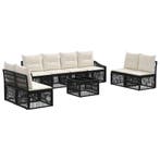vidaXL Tuinbank Set 9 pcs Zwart poly rattan, Verzenden