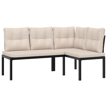 Lot 2 bancs jardin acier noir - Jusqua epuisement - 61%..., Verzenden