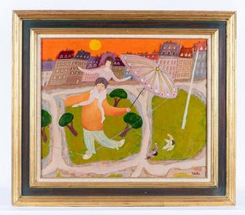 André Teleki (1928-1999) - Risques à Deux - olieverf op, Antiek en Kunst, Kunst | Schilderijen | Modern