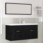 vidaXL Badkamerkast Zwart Eiken 100 x 38,5 x 46 cm Bewerkt, Verzenden, Nieuw