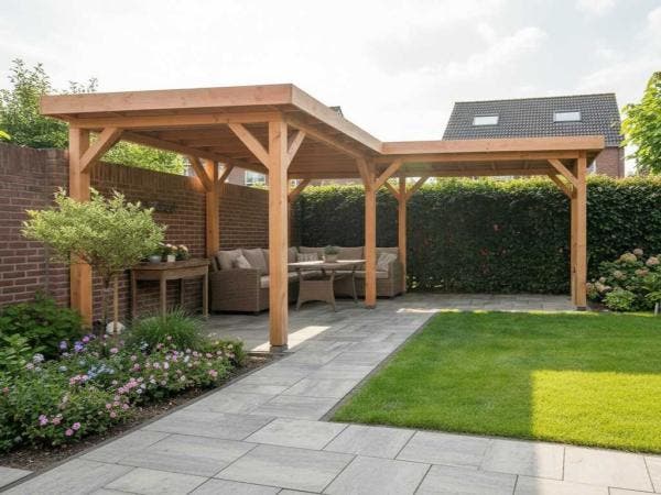 Veiling - Vrijstaande hoekoverkapping 700x600x257cm, Jardin & Terrasse, Verrières