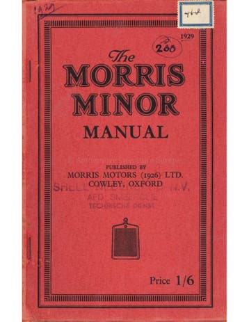 1929 MORRIS MINOR INSTRUCTIEBOEKJE ENGELS, Ophalen of Verzenden