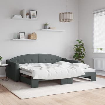 vidaXL Slaapbank met onderschuifbed 90x200 cm stof, Verzenden, Nieuw