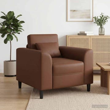 vidaXL Fauteuil Bruin Kunstleer, Verzenden, Nieuw