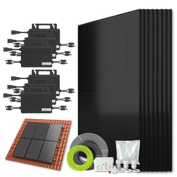 Zonnepanelen pakket voor schuindak - 4.3 kW - 10x 430, Bricolage & Construction, Panneaux solaires & Accessoires, Enlèvement ou Envoi