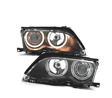 PHARES BMW E46 4P 01-05 ANGEL EYES FOND NOIR ELECTRIQUE, Verzenden, Neuf