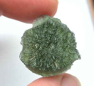 Moldaviet uit Kvítkovice, Zuid-Bohemen - Hoogte: 25 mm -, Verzamelen, Mineralen en Fossielen