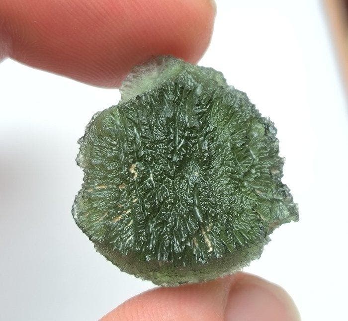 Moldaviet uit Kvítkovice, Zuid-Bohemen - Hoogte: 25 mm -, Verzamelen, Mineralen en Fossielen