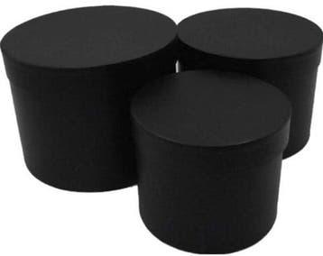 Bloemendoos Set van 3 luxe rond Zwart flowerbox cadeau doos, Nieuw