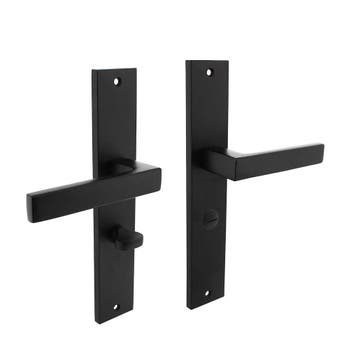 Deurklink Hera op schild WC slot 63mm mat zwart - deurbes..., Ophalen of Verzenden, Klink of Kruk