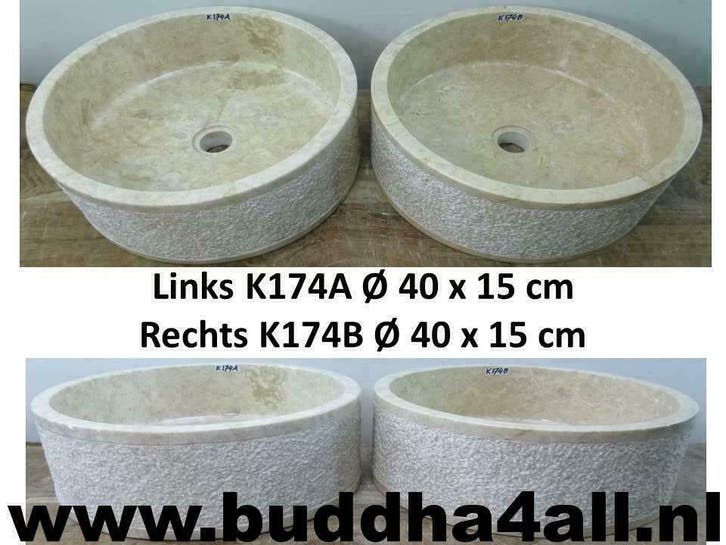 witte / beige waskom sets - tweedelige marmeren wasbak set, Huis en Inrichting, Badkamer | Badkamermeubels, Wasbak of Wastafel