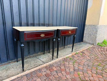Table de chevet - Bois, Marbre - Chevets vintage