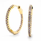 Oorbellen - 14 karaat Geel goud - 0.86ct. tw. Roze Diamant, Nieuw