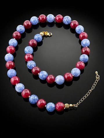 AngelietGranaat Ketting - 925 Sterling Zilver - Goudverguld