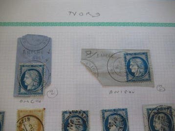 France - rare études de cachets à date des villes du Nord