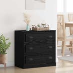 vidaXL Dressoir met lade Zwart Eiken 70 x 35,5 x 67,5 cm, Huis en Inrichting, Verzenden, Nieuw