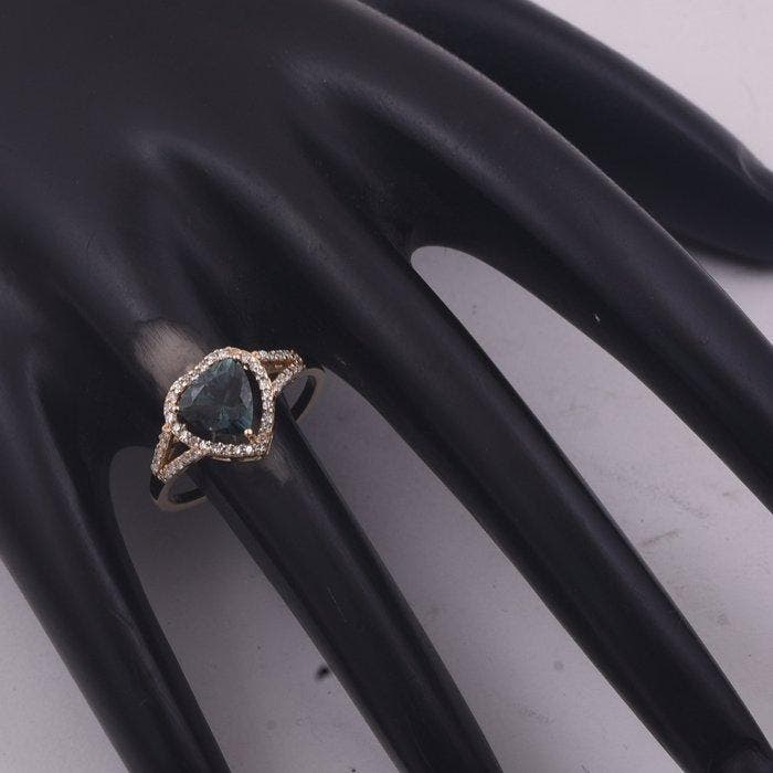 Zonder minimumprijs - Ring - 14 karaat Geel goud - 1.26ct., Handtassen en Accessoires, Ringen