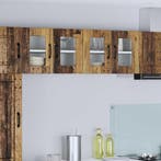 vidaXL Wandglas Kasten 2 pcs Oudhout 60 x 31 x 40 cm Bewerkt, Verzenden, Nieuw