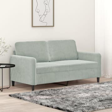 vidaXL Tweezitsbank / zetel 140 cm fluweel lichtgrijs, Verzenden