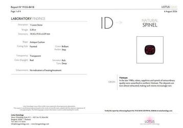 1 pcs Rouge Spinelle - 5.30 ct - Lotus Gemology (Thaïlande)