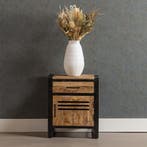 Nachtkastje Mangohout Tristan Met Lade En Deurtje, Huis en Inrichting, Verzenden, Nieuw