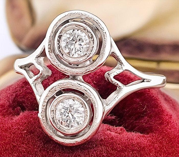 Ring Platina Diamant (Natuurlijk), Bijoux, Sacs & Beauté, Bagues