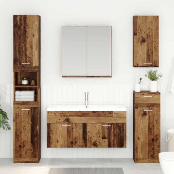 vidaXL Wastafelkast Oudhout Bewerkt hout, Huis en Inrichting, Verzenden, Nieuw