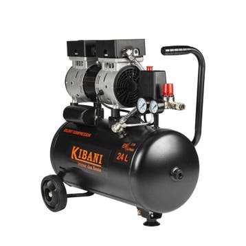 Kibani Super Stille Compressor 24 Liter – Olievrij – 8 BAR –, Nieuw