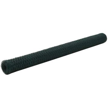 vidaXL Kippengaas 25x1,5 m staal met PVC coating groen, Verzenden, Nieuw