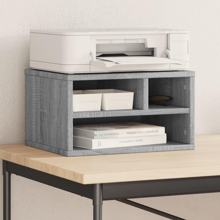 vidaXL Printerkastje 40x32x22,5 cm bewerkt hout grijs sonoma, Computers en Software, Printers, Nieuw, Verzenden