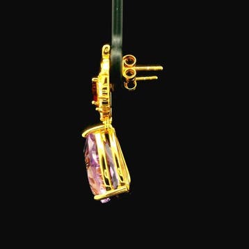 Améthyste - Argent, Boucles doreilles pendantes en argent