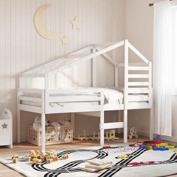 vidaXL Kinderbedhuisje 188x82x113 cm massief grenenhout wit, Verzenden