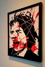 Liesens - Mick Jagger (handpainted on canvas) met lijst