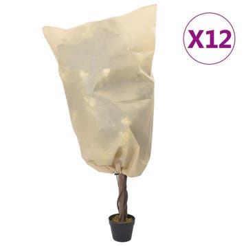 vidaXL Plantenhoezen met trekkoord 12 st 70 g/m² 0,8x0,8 m, Verzenden