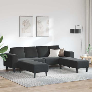 vidaXL Woonkamerbank / zetel 3 st Zwart, Verzenden