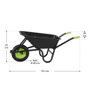 Veiling - Kruiwagen 100 Liter - Luchtbanden - Zwart - Max. 2